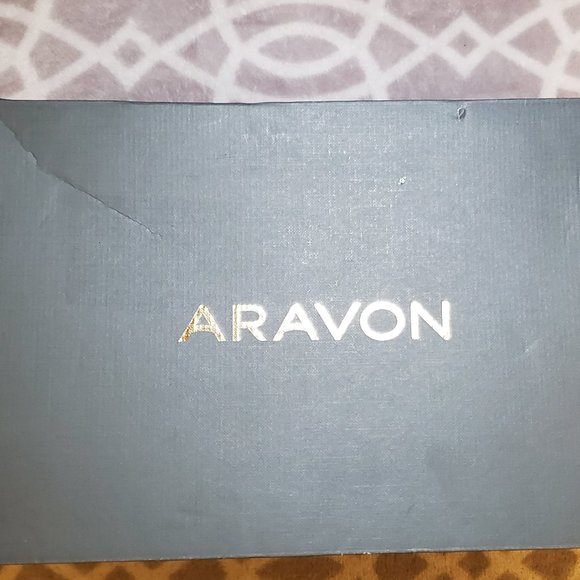 Aravon Womens Black Pumps 11 US Career Dress Leather Block Heel Slip On Shoes - Picture 13 of 14